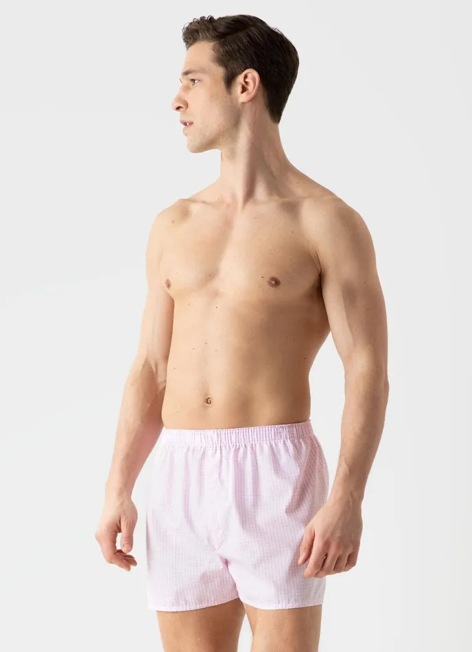 Classic Boxer Shorts Pink Gingham Men SUNSPEL Boxer Shorts