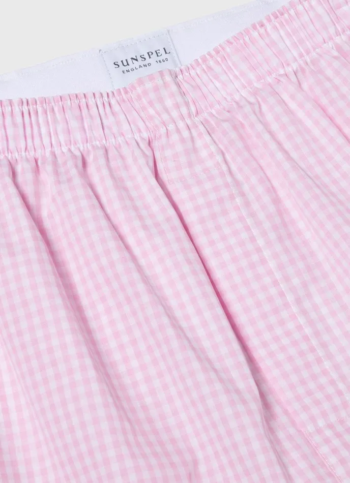 Classic Boxer Shorts Pink Gingham Men SUNSPEL Boxer Shorts