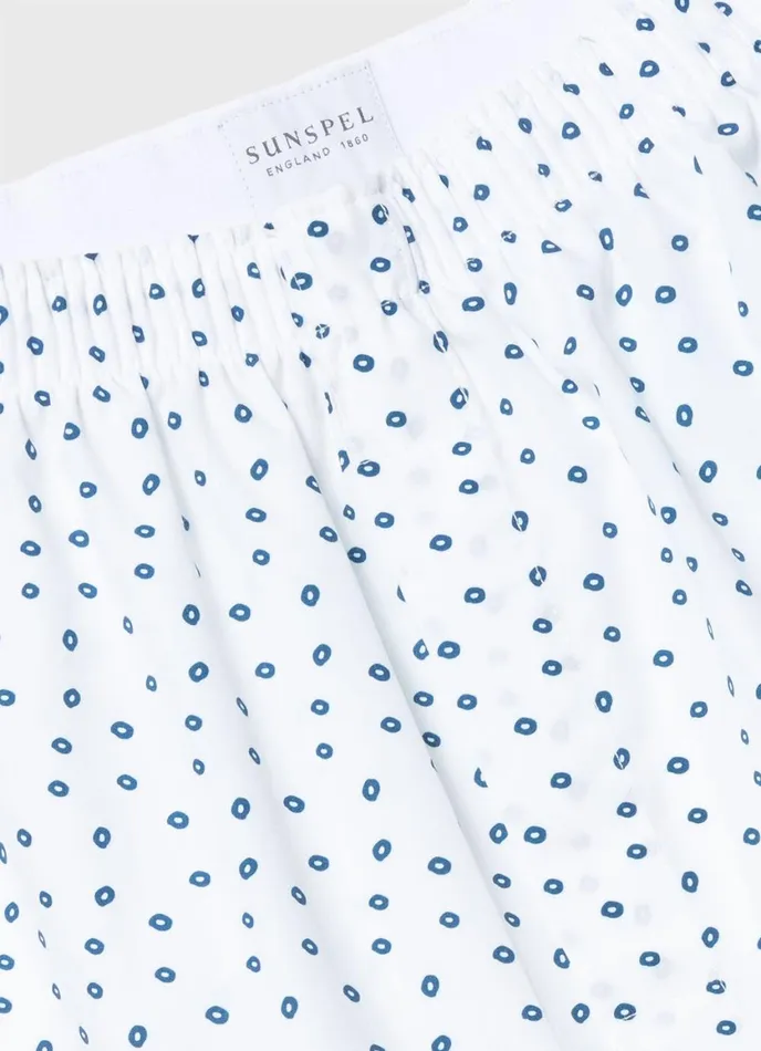 Classic Boxer Shorts Whiteblue Spot Print Men SUNSPEL Boxer Shorts