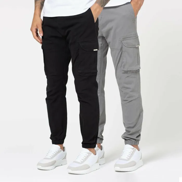 Closure London 2Pack Classic Cargo Pants Black Grey Men Pants
