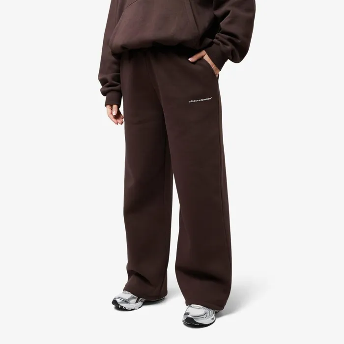 Closure London Core Logo Open Hem Jogger Coffee Women Joggers
