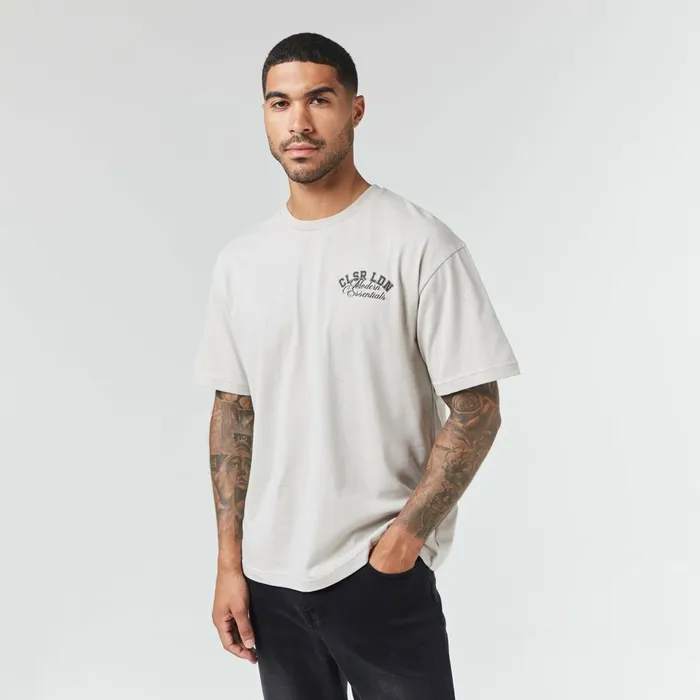 Closure London Varsity Back Logo TShirt Chalk Men TShirts