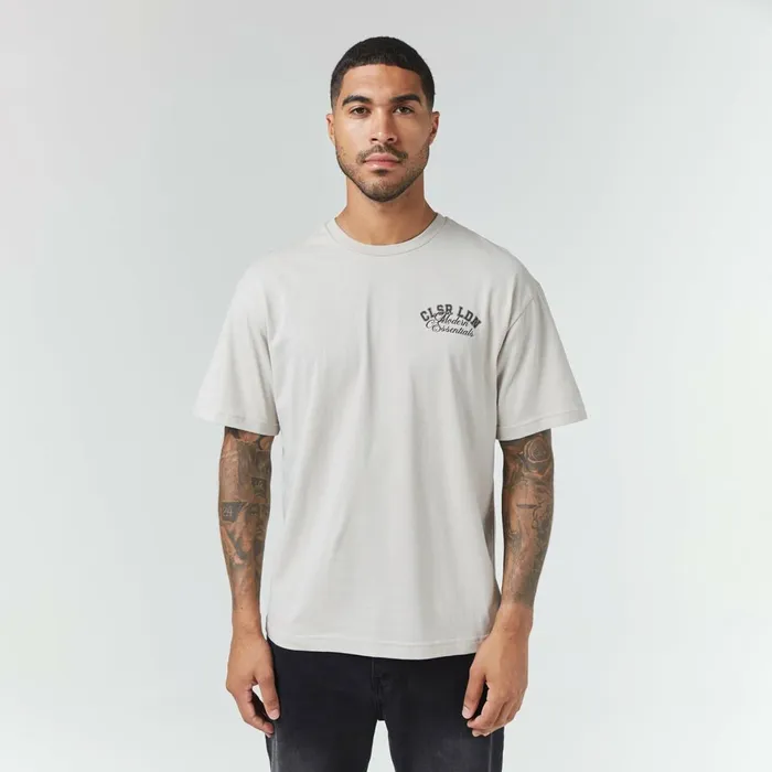 Closure London Varsity Back Logo TShirt Chalk Men TShirts