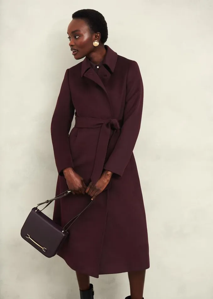 Coats and Jackets Women HOBBS Livia Wool Coat Malbec Purple
