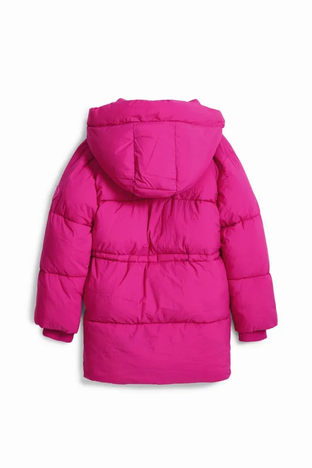 Coats And Jackets Kids Desigual Long Coat Large Hood Pockets Red