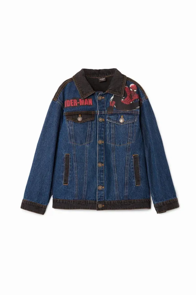 Coats And Jackets Kids Desigual Spiderman Trucker Denim Jacket Blue