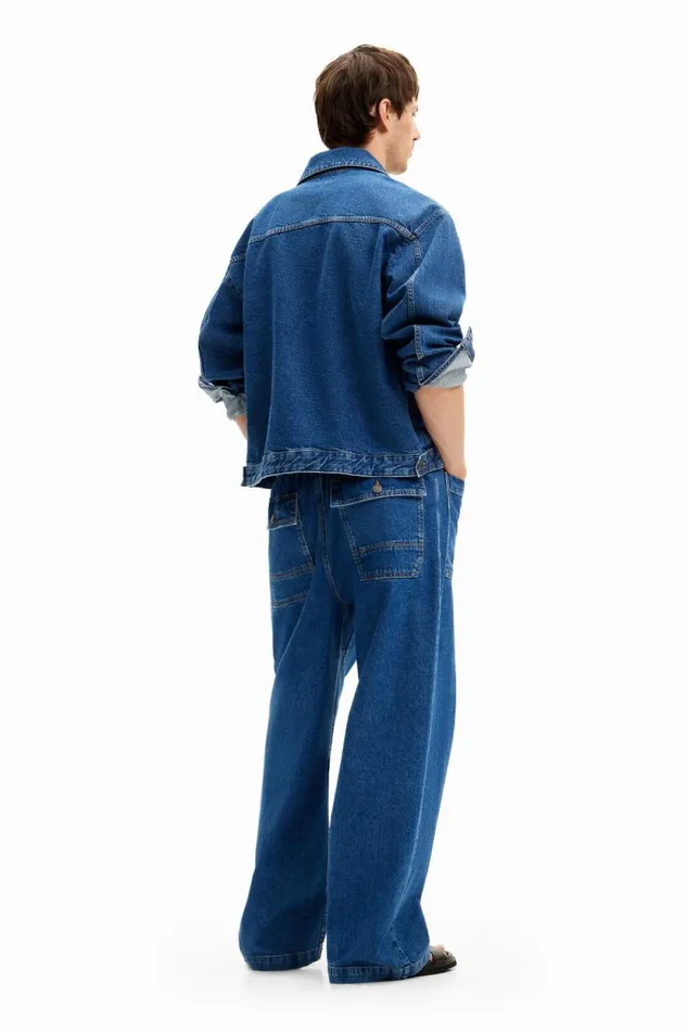 Coats And Jackets Men Desigual Denim Jacket With Pockets Blue