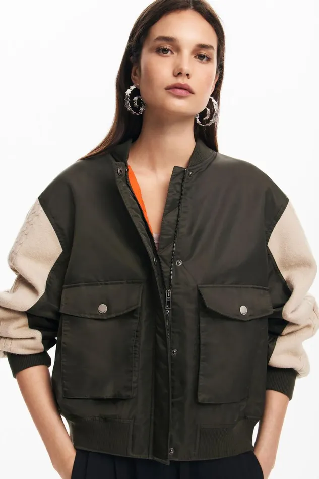 Coats And Jackets Women Desigual Bomber Jacket Green