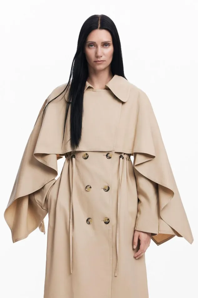 Coats And Jackets Women Desigual Maitrepierre Batwing Sleeve Trench Coat Brown