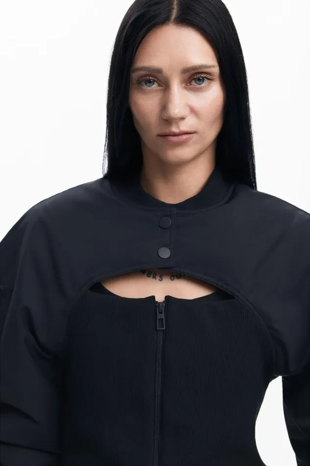 Coats And Jackets Women Desigual Maitrepierre Corsetstyle Bomber Jacket Black