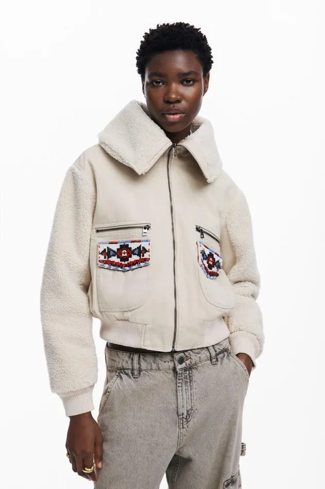 Coats And Jackets Women Desigual Trucker Jacket White