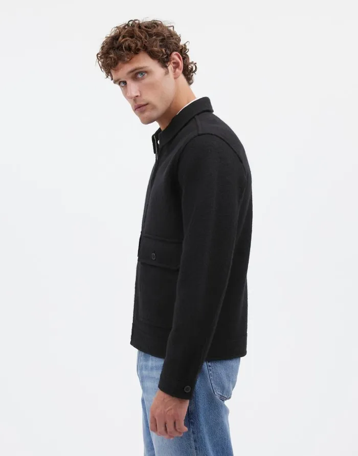 Coats Jackets Men Madewell Boiled Wool ZipFront Jacket True Black