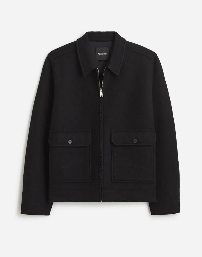 Coats Jackets Men Madewell Boiled Wool ZipFront Jacket True Black