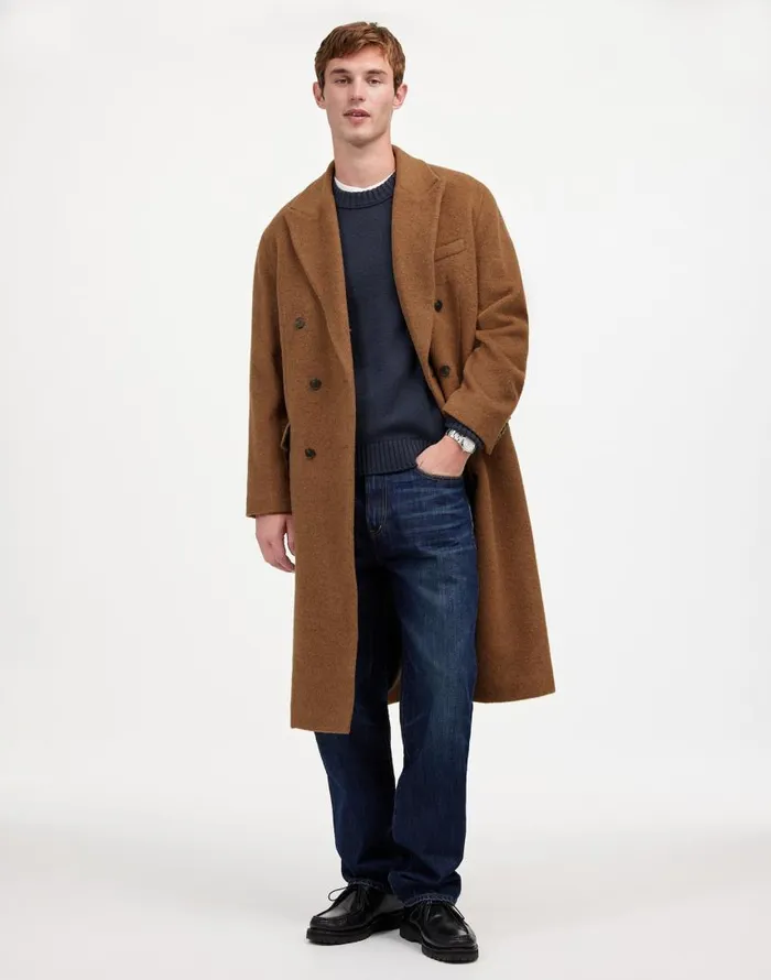 Coats Jackets Men Madewell DoubleBreasted Topcoat In Italian AlpacaWool Blend Tobacco Melange Coats Jackets Men Madewell DoubleBreasted Topcoat In Italian AlpacaWool Blend Tobacco Melange
