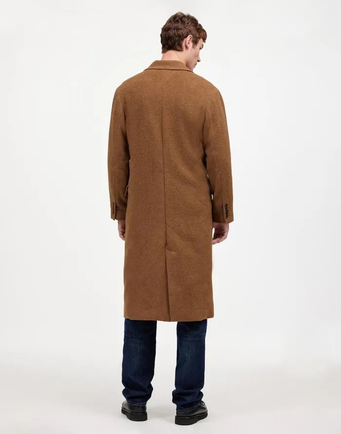 Coats Jackets Men Madewell DoubleBreasted Topcoat In Italian AlpacaWool Blend Tobacco Melange