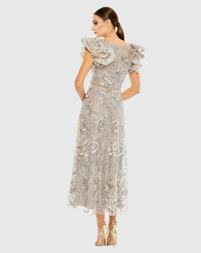 Cocktail Dresses Embellished Ruffled Cap Sleeve A Line Dress Champagne Mac Duggal Women Cocktail Dresses Embellished Ruffled Cap Sleeve A Line Dress Champagne Mac Duggal Women