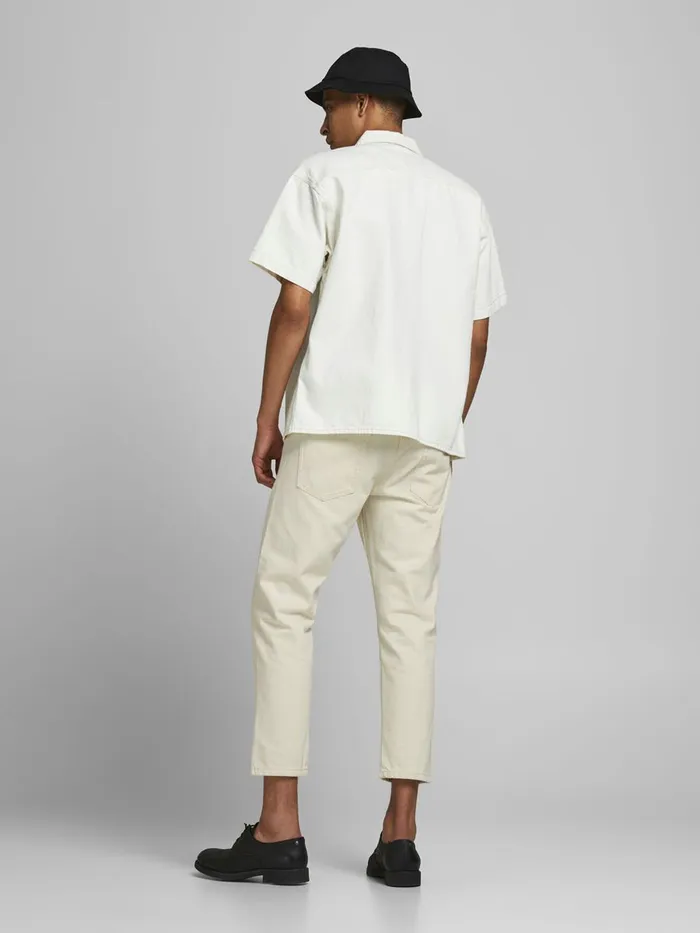 Comfort Jeans JACK and JONES Mens MIKE ORIGINAL AKM 480 COMFORT FIT JEANS White Ecru