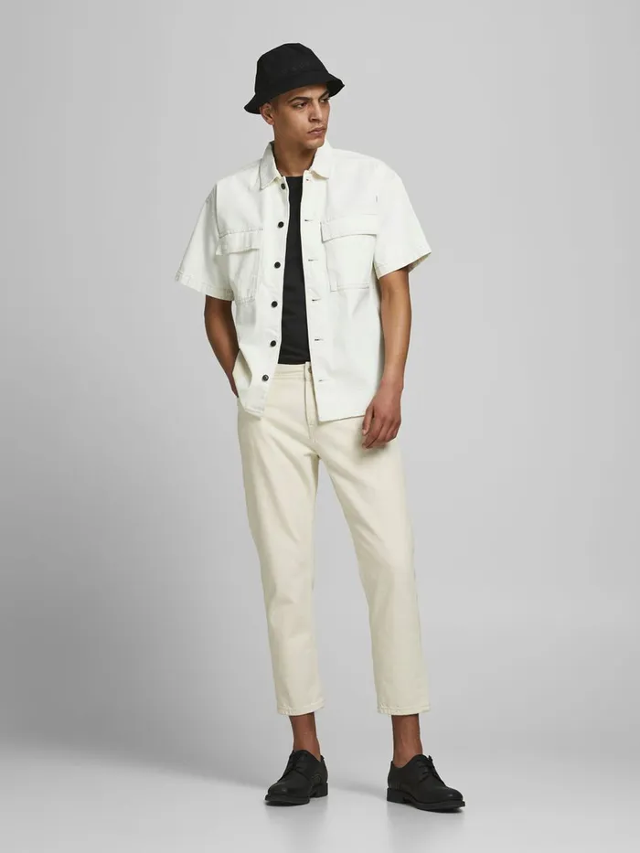 Comfort Jeans JACK and JONES Mens MIKE ORIGINAL AKM 480 COMFORT FIT JEANS White Ecru