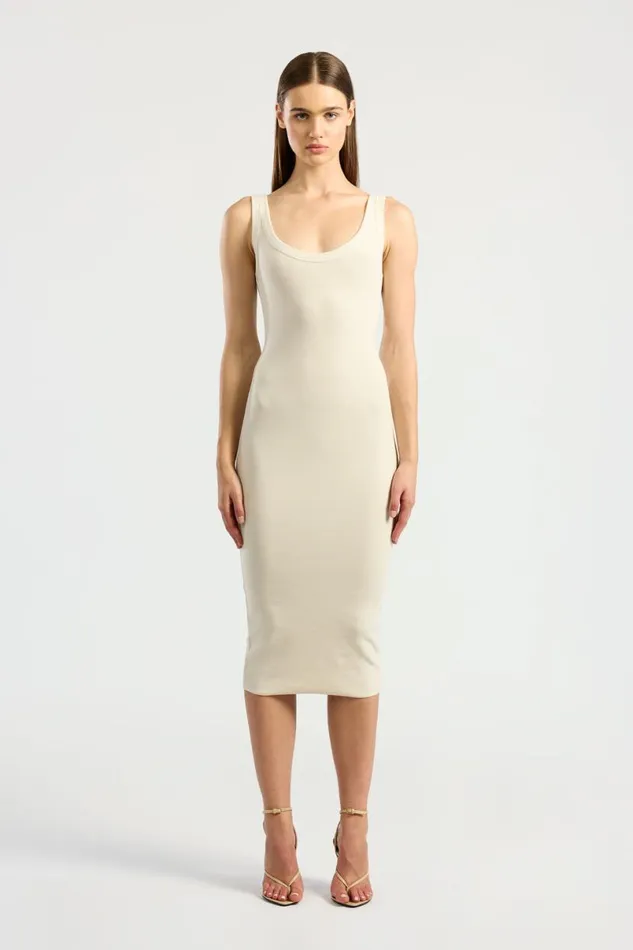 COTTON CITIZEN Verona Midi Dress Bone Women Dresses Skirts