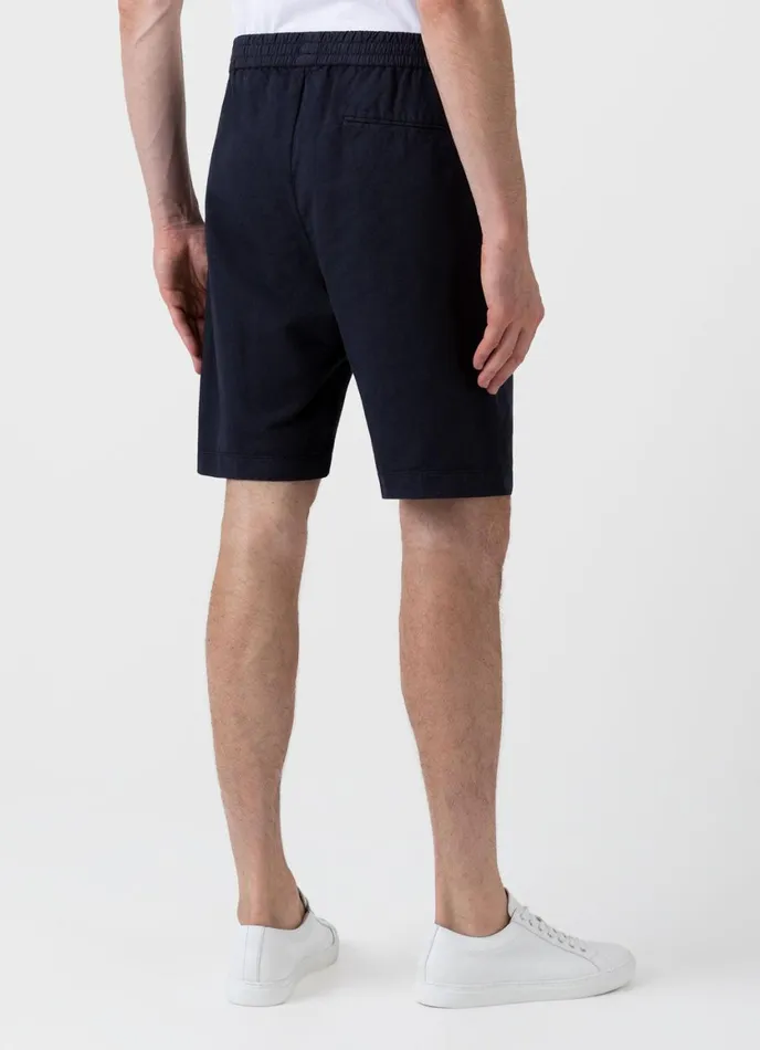 Cotton Linen Drawstring Shorts Navy Men SUNSPEL Shorts