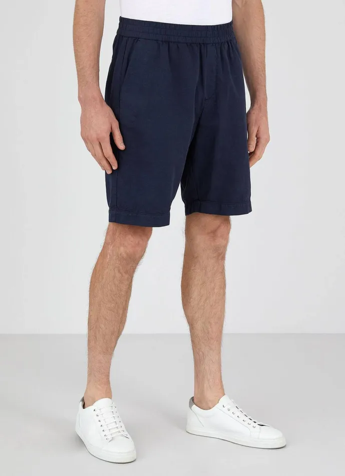 Cotton Linen Drawstring Shorts Navy Men SUNSPEL Shorts