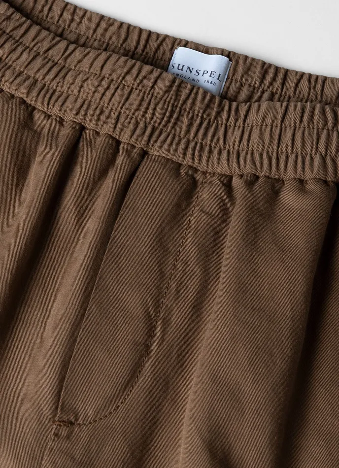 Cotton Linen Drawstring Trouser Dark Tan Pants ussunspel Men Cotton Linen Drawstring Trouser Dark Tan Pants ussunspel Men