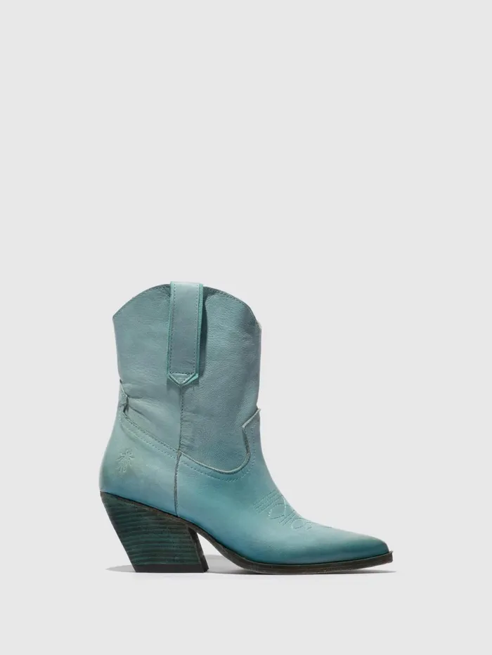 Cowboy Ankle Boots WOFY093FLY SKY BLUE Women Fly London Ankle Boots