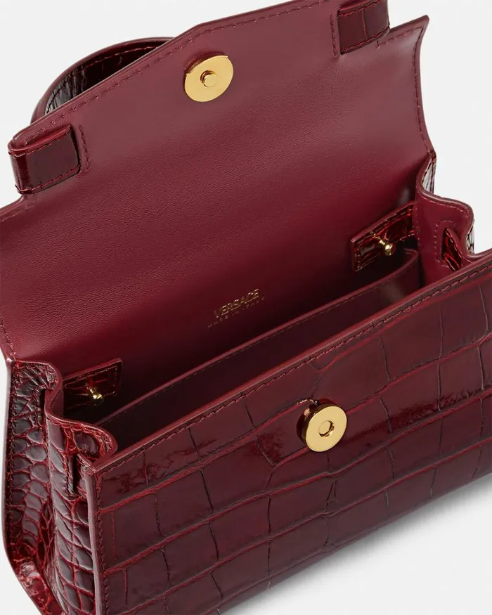 CrocEffect Medusa 03995 Small Handbag Burgundy Women Versace Top Handle