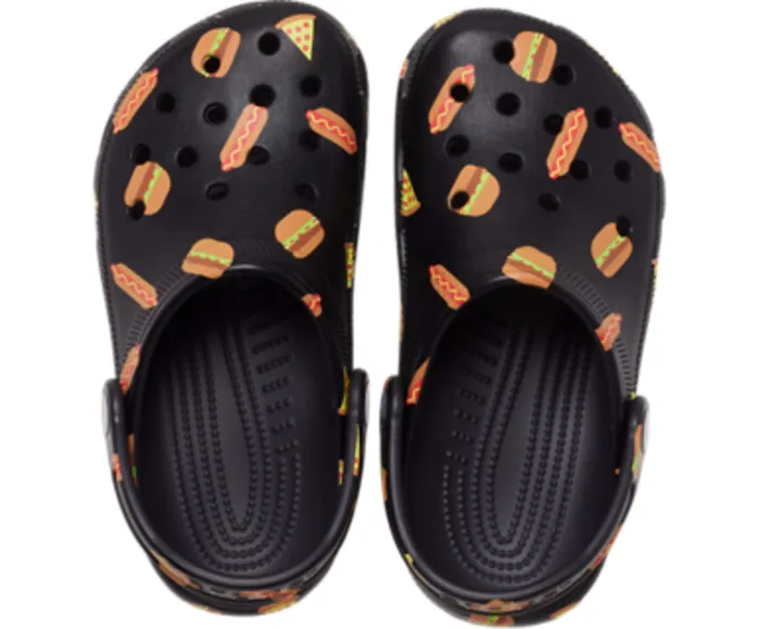 Crocs Kids8217 Classic Food Print Clog Black GirlsBoys Clogs