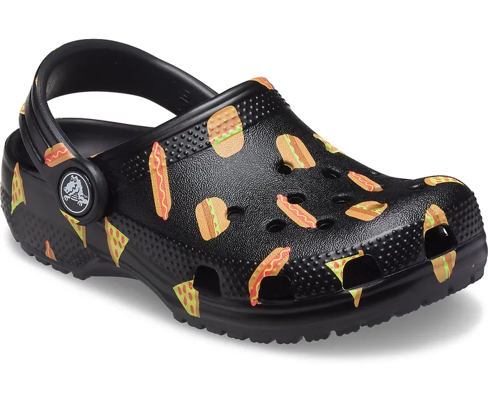 Crocs Kids8217 Classic Food Print Clog Black GirlsBoys Clogs