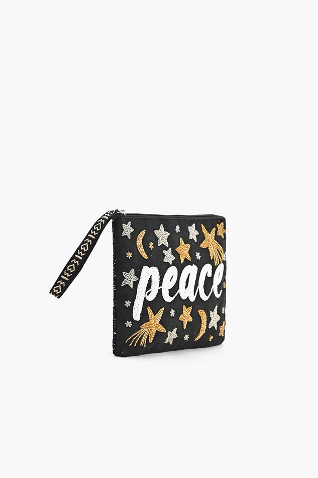 Crossbody Bags America and Beyond Women Peace Embellished Wristlet Clutch