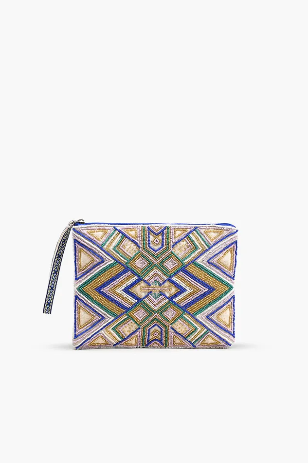 Crossbody Bags Women America and Beyond Luxe Lilac Embellished Top Zip Clutch