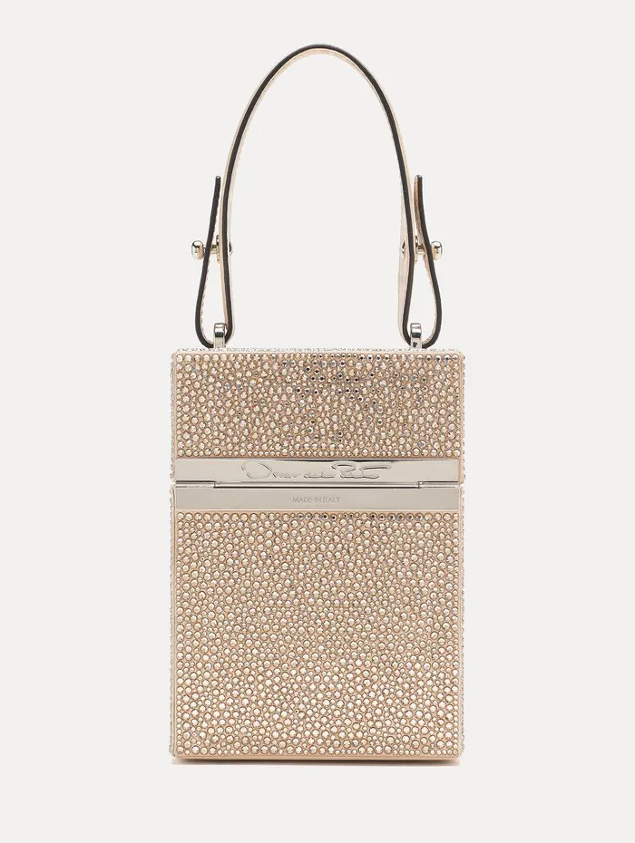 Crystal Pav Alibi Cube Champagne Women Oscar De La Renta Handbags Crystal Pav Alibi Cube Champagne Women Oscar De La Renta Handbags