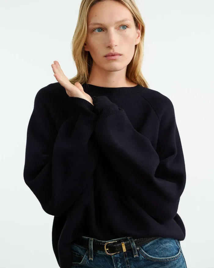 DAMARIS CASHMERE SWEATER Dark Navy Women Nili Lotan Knits and Sweaters