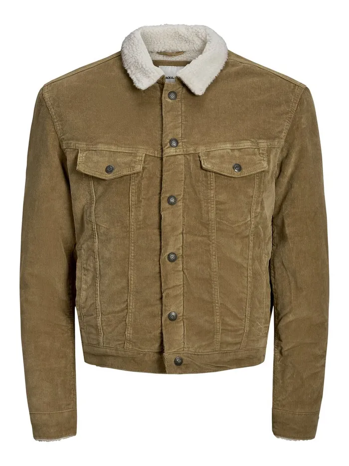 Denim Jackets JACK and JONES Mens CORDUROY DENIM JACKET Beige Kelp