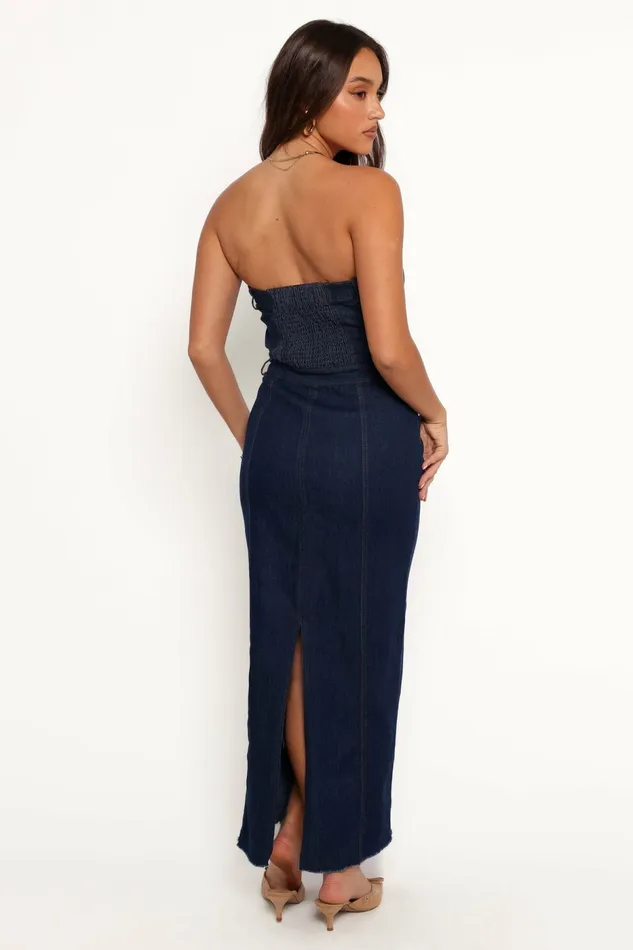 Denim Petal and Pup Women Melissa Strapless Dress Medium Denim