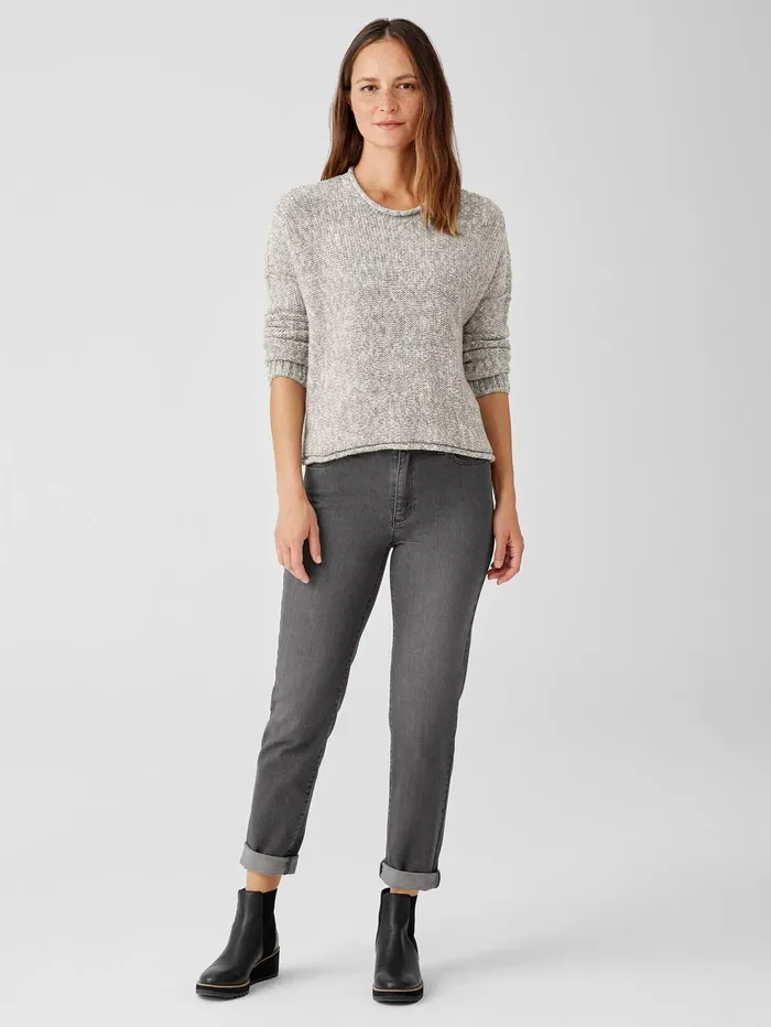 Denim Women Eileen Fisher Organic Cotton Stretch HighWaisted Jean Carbon