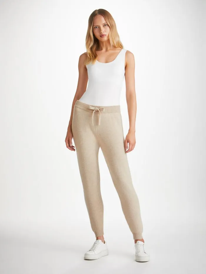 Derek Rose Cashmere Pants Women Track Pants Daphne Cashmere Fawn