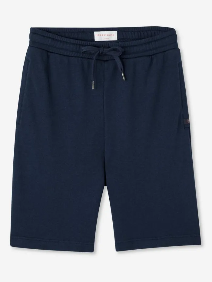 Derek Rose Casual Shorts Men Sweat Shorts Quinn Cotton Modal Navy
