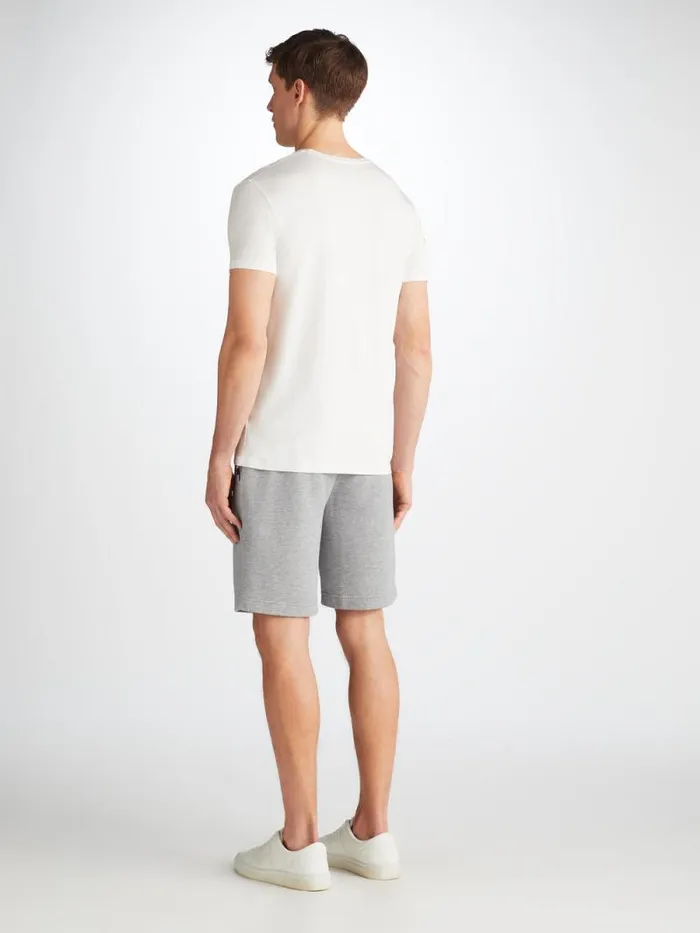 Derek Rose Casual Shorts Men Sweat Shorts Quinn Cotton Modal Silver