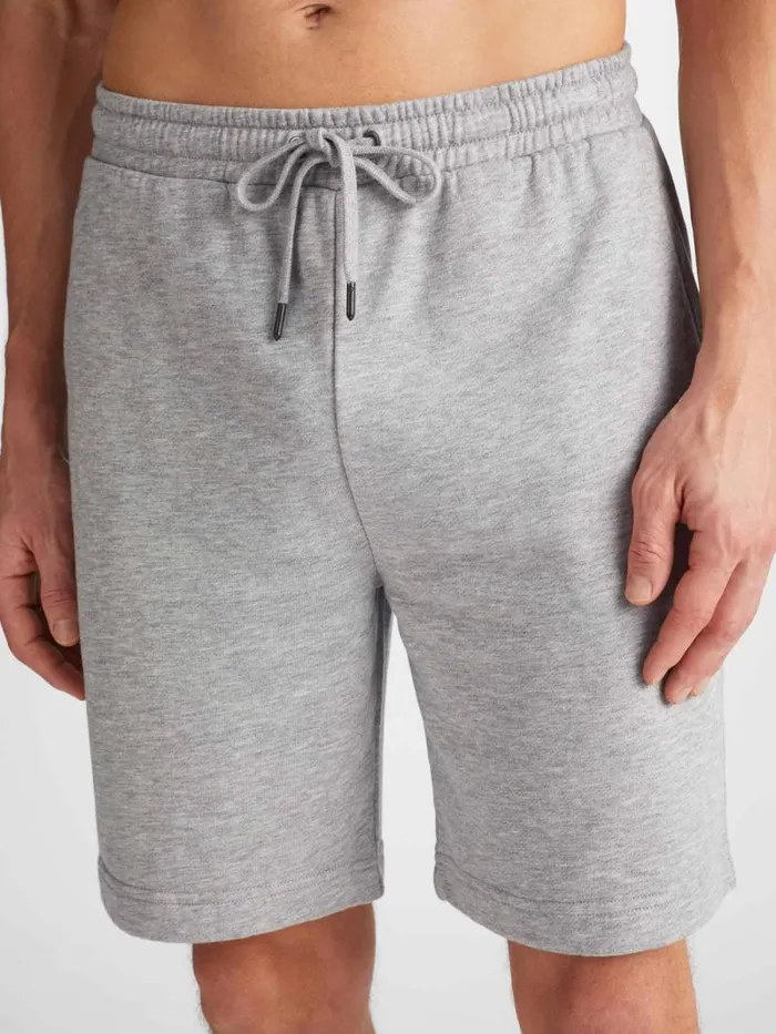 Derek Rose Casual Shorts Men Sweat Shorts Quinn Cotton Modal Silver