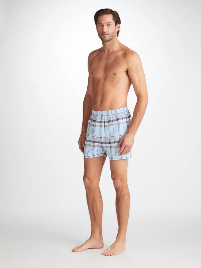 Derek Rose Classic Fit Boxer Shorts Men Classic Fit Boxers Barker 38 Cotton Blue