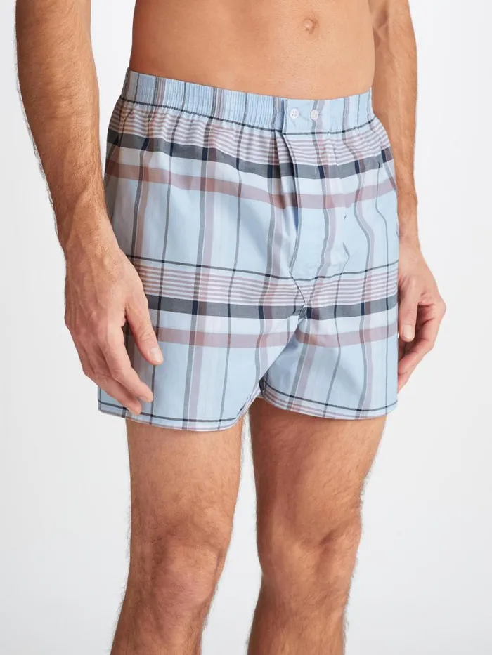 Derek Rose Classic Fit Boxer Shorts Men Classic Fit Boxers Barker 38 Cotton Blue