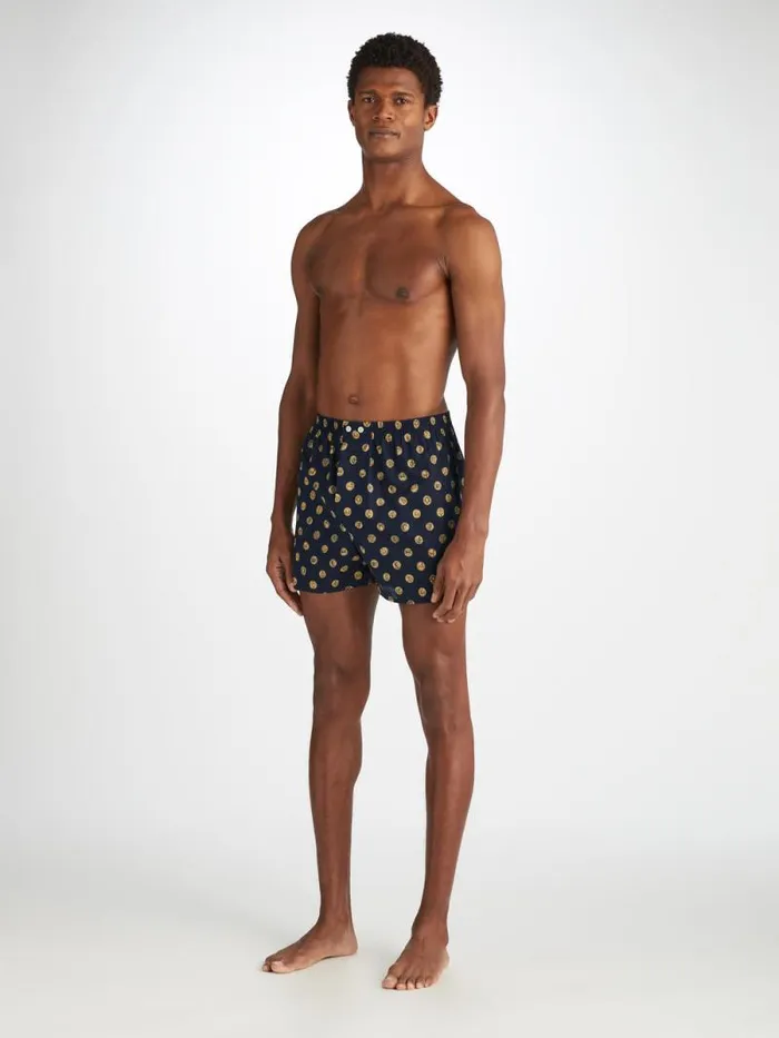 Derek Rose Classic Fit Boxer Shorts Men Classic Fit Boxers Ledbury 78 Cotton Batiste Navy