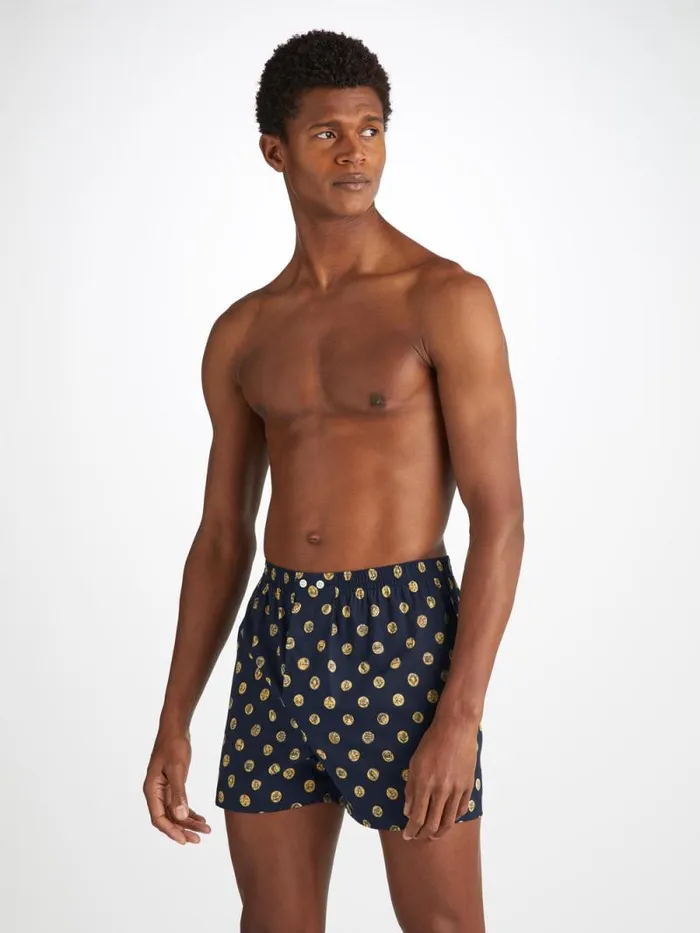 Derek Rose Classic Fit Boxer Shorts Men Classic Fit Boxers Ledbury 78 Cotton Batiste Navy