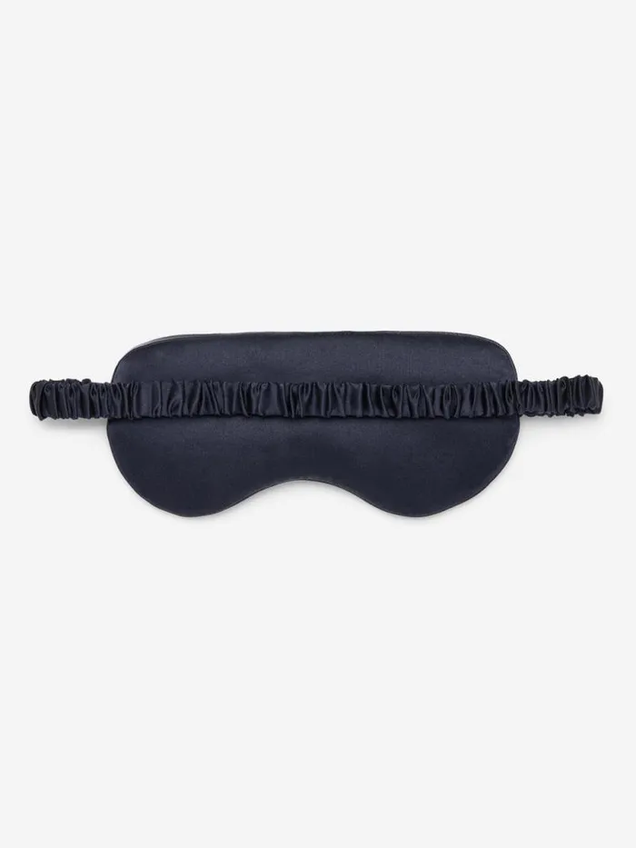 Derek Rose Eye Masks MenWomen Eye Mask Verona 68 Silk Satin Navy
