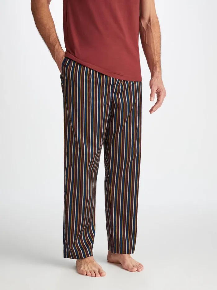Derek Rose Lounge Pants Men Lounge Pants Wellington 57 Cotton Navy