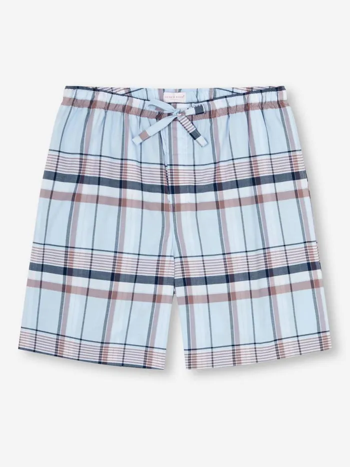 Derek Rose Lounge Shorts Men Lounge Shorts Barker 38 Cotton Blue