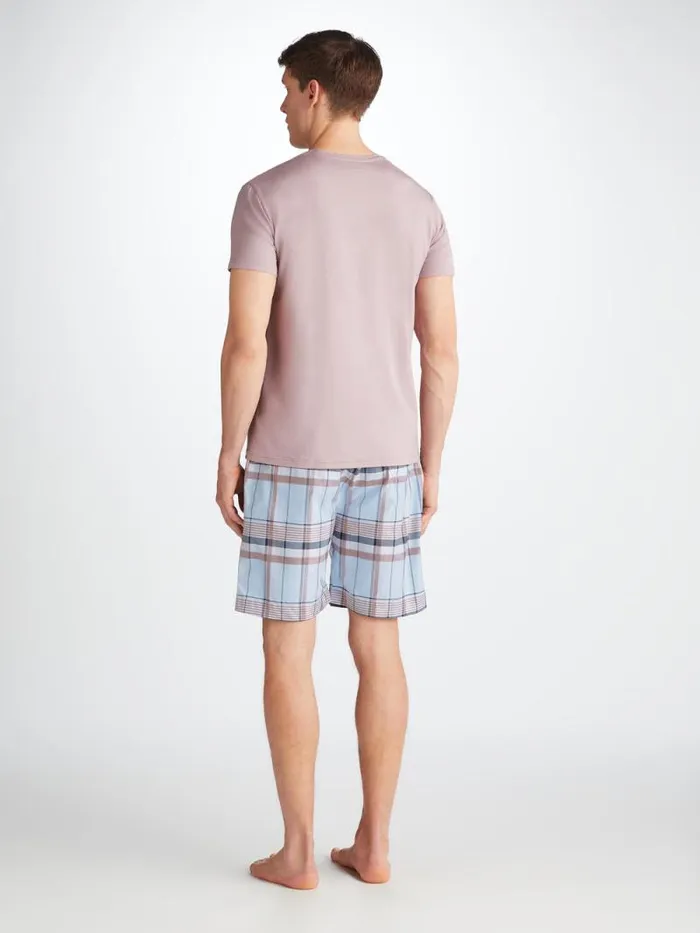 Derek Rose Lounge Shorts Men Lounge Shorts Barker 38 Cotton Blue