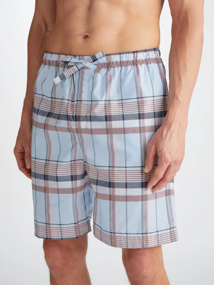 Derek Rose Lounge Shorts Men Lounge Shorts Barker 38 Cotton Blue